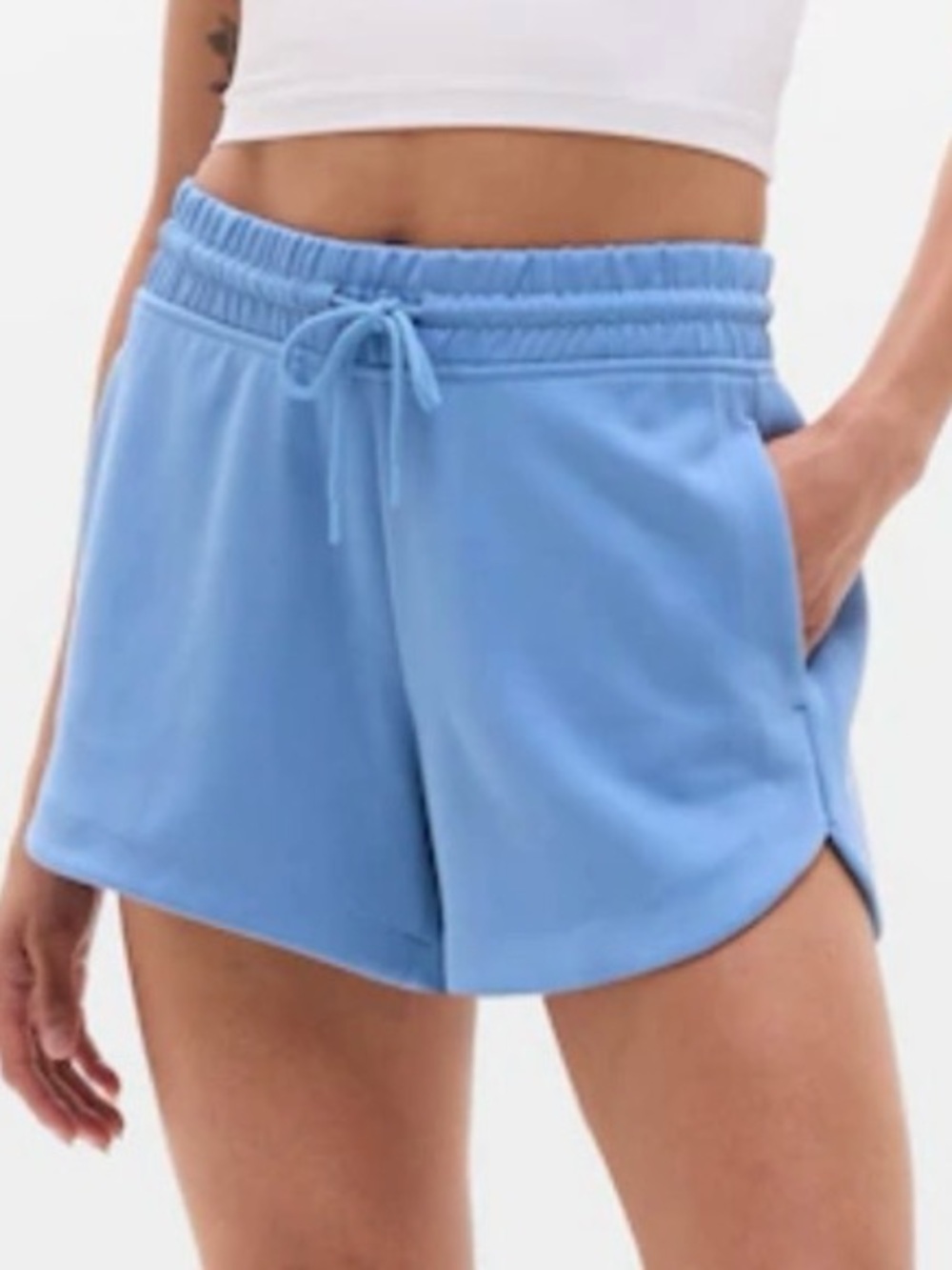 Athleta Light Blue Drawstring Athletic Shorts